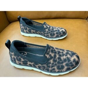 Ryka Effortless Slip On Women 5 Black Leopard  Arch Support Sneaker